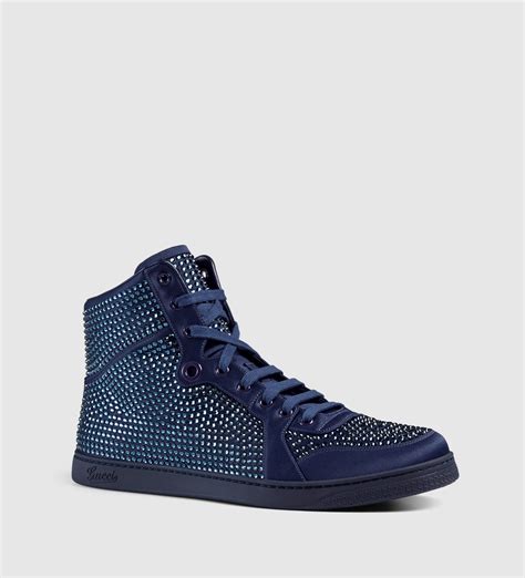 blue crystal gucci hi top shoes|Gucci high top shoes.